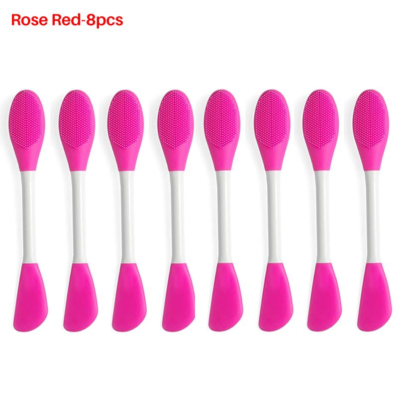 8/2pcs Double-Ended Silicone Face Mask Brush Reusable Soft Facial Masks Applicator Massage Spatula for Cream Skincare Supplies