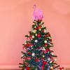 Flamingo Christmas Tree Topper Decoration Pink Artificial Feather Bird Decor with Clip/Spring Indoor Outdoor Garden Holiday Party Ornament