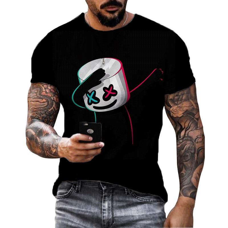 Smiling Graffiti 3D Printed Pattern Men's Women's Fashionable Street Style Casual T-shirt