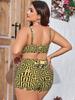2025 New Plus Size Women's High-Waisted Three-Piece Split Bikini Swimwear