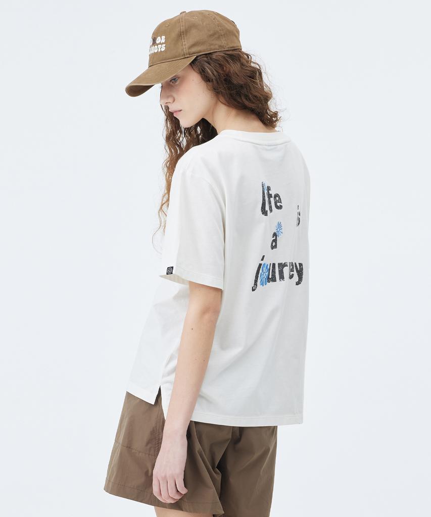 OUTDOOR PRODUCTS W Life Is A Journey Half Sleeves (Ivory)