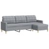 Vidaxl 3-Osobowa Sofa Z Podnóżkiem, Jasnoszary, 210 Cm, Tkaniną