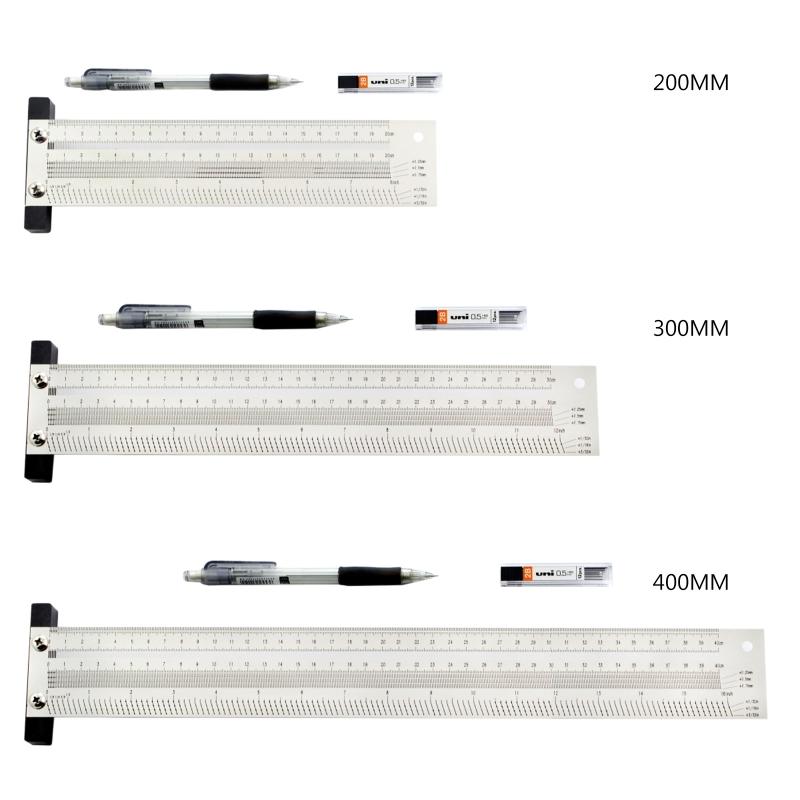 Portable for T Type Scribing Ruler Stainless Steel High Precision Metric Hole Ruler Precision Marking T-Rule Carpenter T