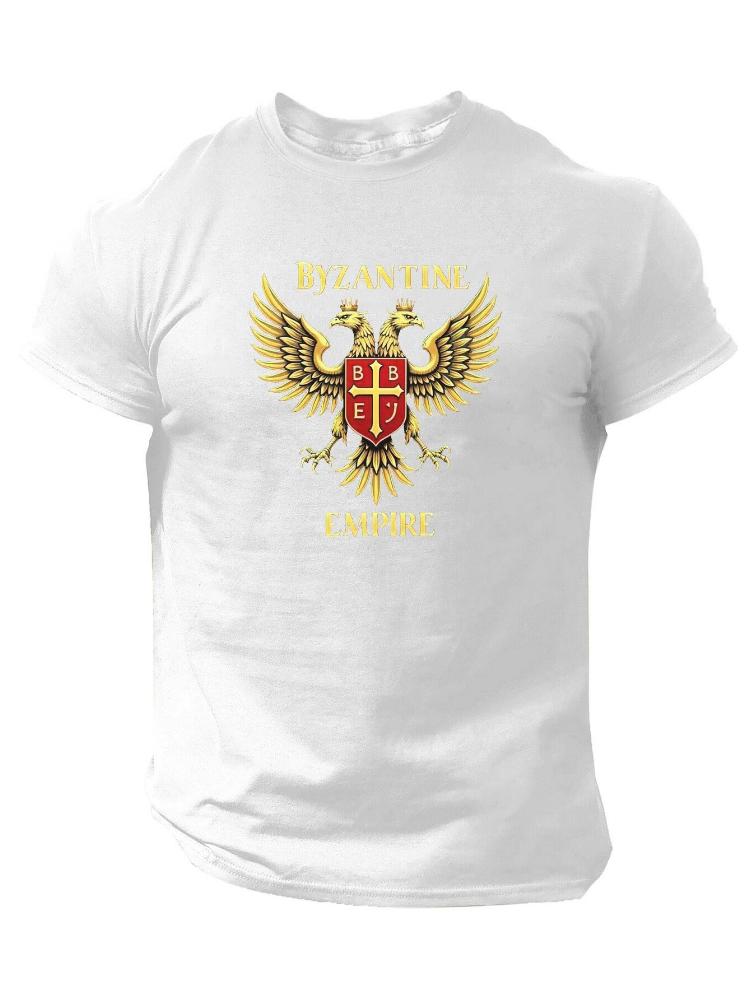Byzantine Empire  Eagle Emblem Historical Eastern Roman Empire Design100 cotton shortsleeved mens printed Tshirt S