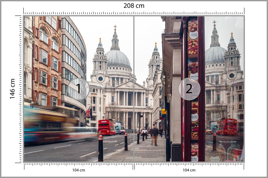 Photomural Cathedral In London Washable Fleece 208x146