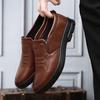 Spring New Men's Casual Leather Shoes Comfortable and Breathable Footwear Leather Shoes British Solid Color Men's Wedding Shoes