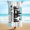 1pc, Microfiber, Vintage Style Camping RV Beach Towel, Quick-Dry Microfiber, Strong Wrap Design, Suitable for Beach and Pool Use