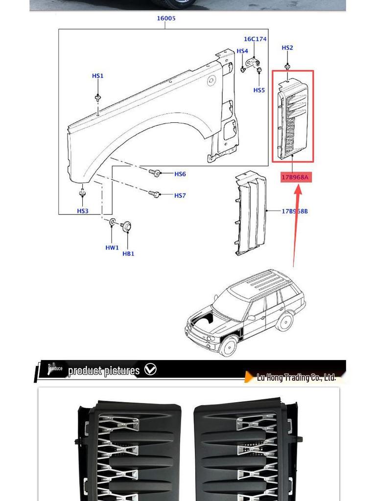 Air Vent LR011353/LR011355 for Land Rover Range Rover Autobiography 2010-2012 (L322)
