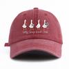 1pc SILLY GOOSE Print Washed Baseball Cap for Adults,Minimalist Retro Style Casual Soft Adjustable Dad Hat,Perfect As Gift