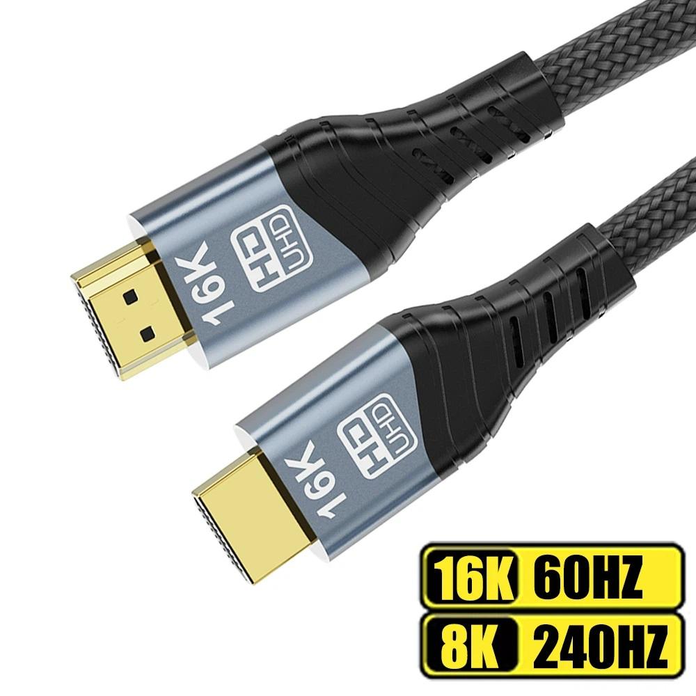 16K 60HZ 8K 120HZ 240HZ HDMI 2.2 Cable For TV Box PC PS5 Switch 1M 2M 3M 5M Long 50CM Short Video Wire 96Gbps High Speed HDR 10