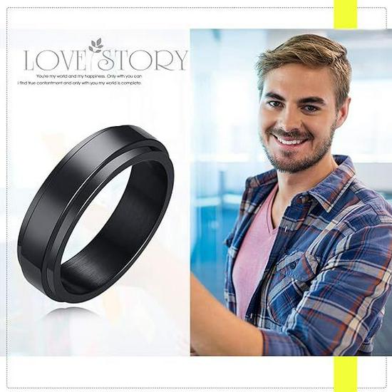 24 New 6mm Smooth European-American Style Wedding Ring with Rotating Decompression Feature