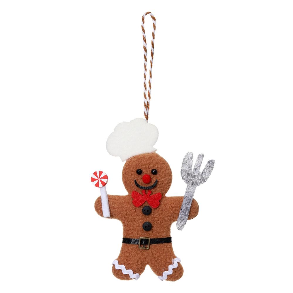 Cross Border Gingerbread Man Christmas Pendant Christmas Tree Decoration Scene Arrangement Props Plush Chef Gingerbread Man