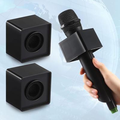 Universal Microphone Logo Flag Waterproof Mic Cube Stand Replacement Mic Interview Box