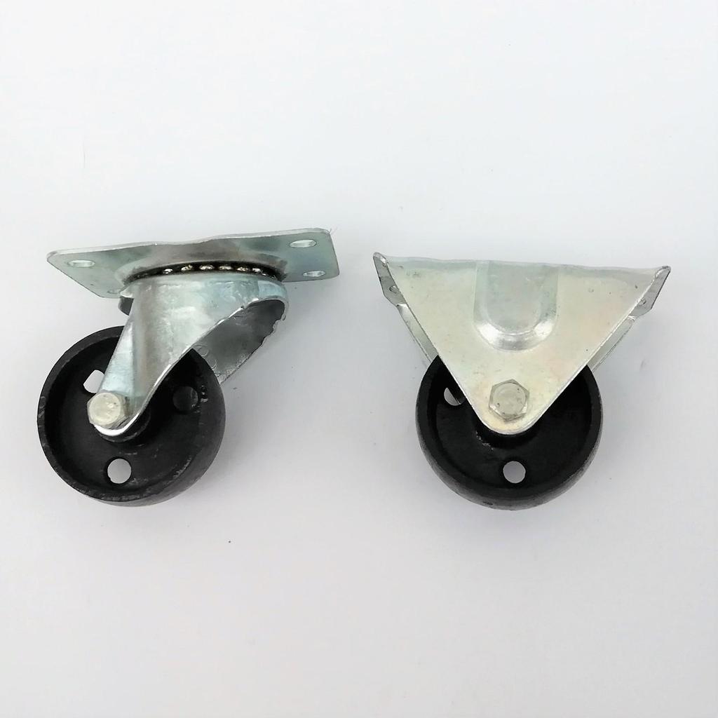 All-Iron Low Center of Gravity Light-Duty Swivel and Fixed Caster Wheel