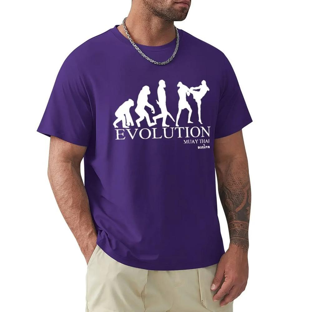 Muay Thai Boxinger Evolution Martialer Artser NNA 100% Cotton Black Men's Top T-shirt Summer Short Sleeves T Shirt Fashion