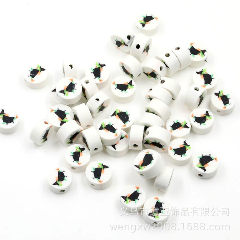 Halloween Polymer Clay Beads Spooky Skull Pumpkin Ghost Spacer DIY Jewelry Making 10mm 1000pcs