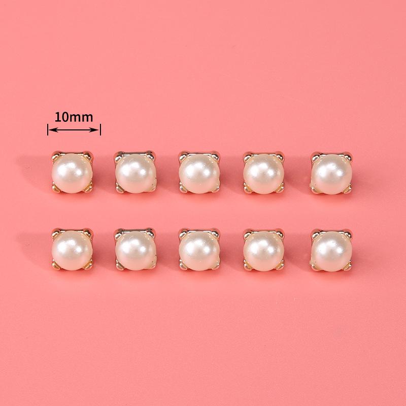 Pearl Button Versatile Round Shirt Button Top Cardigan Shirt Delicate Button Women'S Clothing Decoration