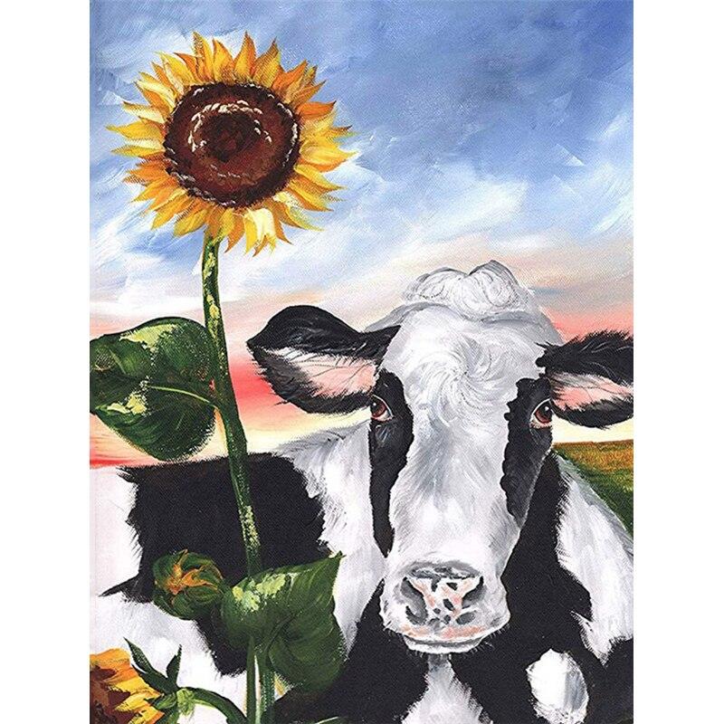 Noua pictură cu diamant 5D bricolaj, bovine, broderie cu diamante, animale, punct de cruce, găurit rotund complet, meșteșuguri, decorațiuni pentru acasă, cadou manual