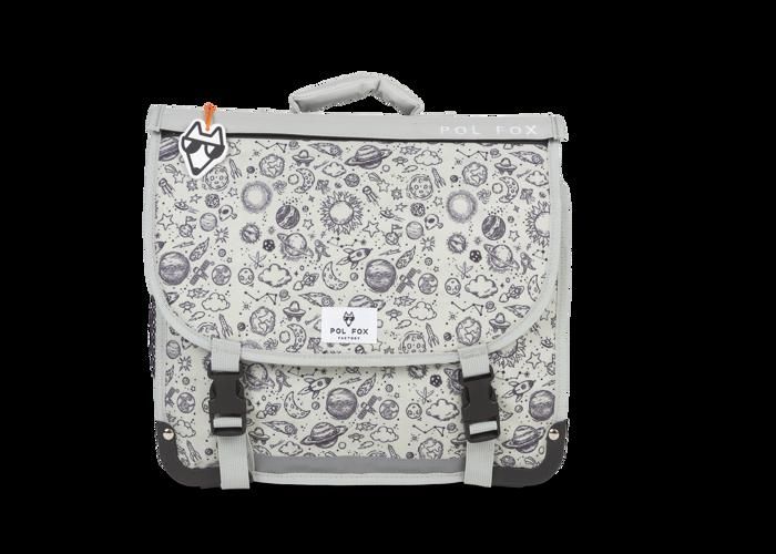 Cartable - POL FOX - ROCKET - 35 cm - Rabat réversible - Gris - Enfant