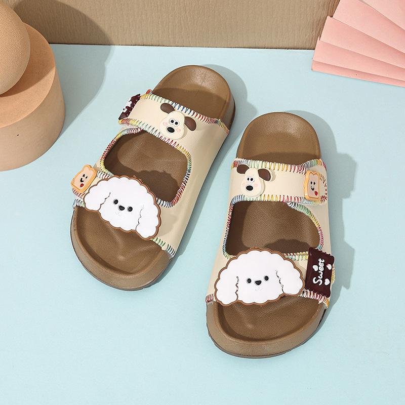 

Labub женские тапочки для улицы 2025 лето новые модные сандалии для девочек для выхода в свет крутые тапочки нескользящая мягкая подошва 37 inner length 22.9 белый