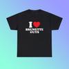 Ich liebe Brünette Jungs Unisex Schweres Baumwoll-T-Shirt Herz Y2K Lustig Süß Romantisch Meme Spruch Shirt Grafik Chaotisch Ausgefallen Witzig Viral Zitat Tee