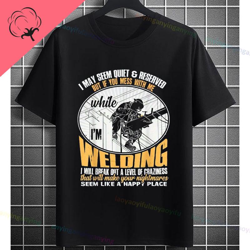UnisexS Welder Graphic TShirt God Guides My Hands Fashion Shortsleeve Pure Cotton Oneck Casual Humor Style Tshirt
