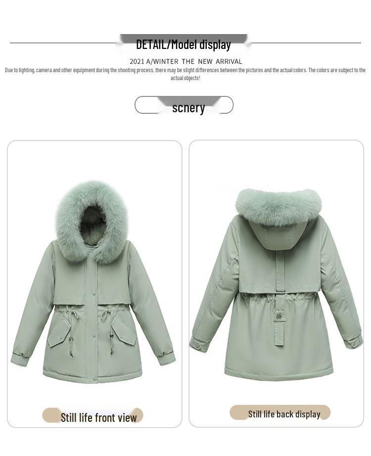 Women's Korean Style Mid-Length Winter Parka: Thick, Loose, Warm, Plus Size Cotton Coat