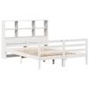 VidaXL Lit bibliothèque sans matelas blanc 140x200 cm bois pin massif, lit, meuble de chambre à coucher, lit avec rangement, 3322238