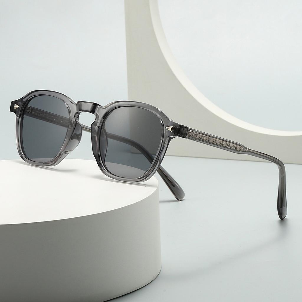  Ins Popular Fashion Square Sunglasses Women Retro Rivets Black Tea Shades UV400 Men Sun Glasses