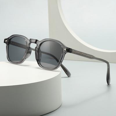 Ins Popular Fashion Square Sunglasses Women Retro Rivets Black Tea Shades UV400 Men Sun Glasses