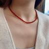 Festive Red Agate Necklace - Chinese Style Spring Festival Wedding Christmas Women's Jewelry