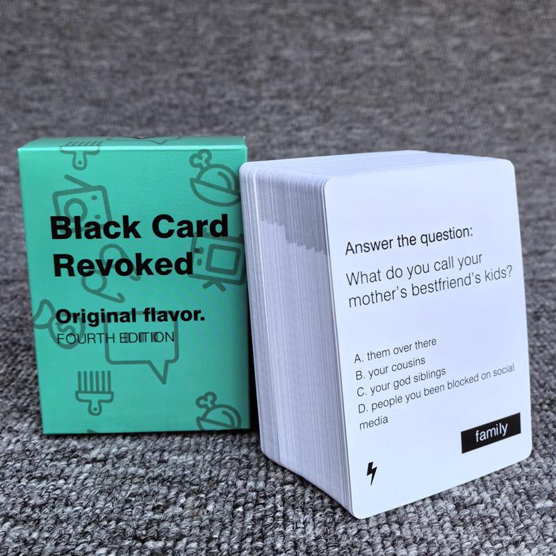 Juego de Mesa Fiesta Tarjeta Negra Revocada Con Tarjetas de Papel de Colores Para Entretenimiento Familiar y Juego Interactivo