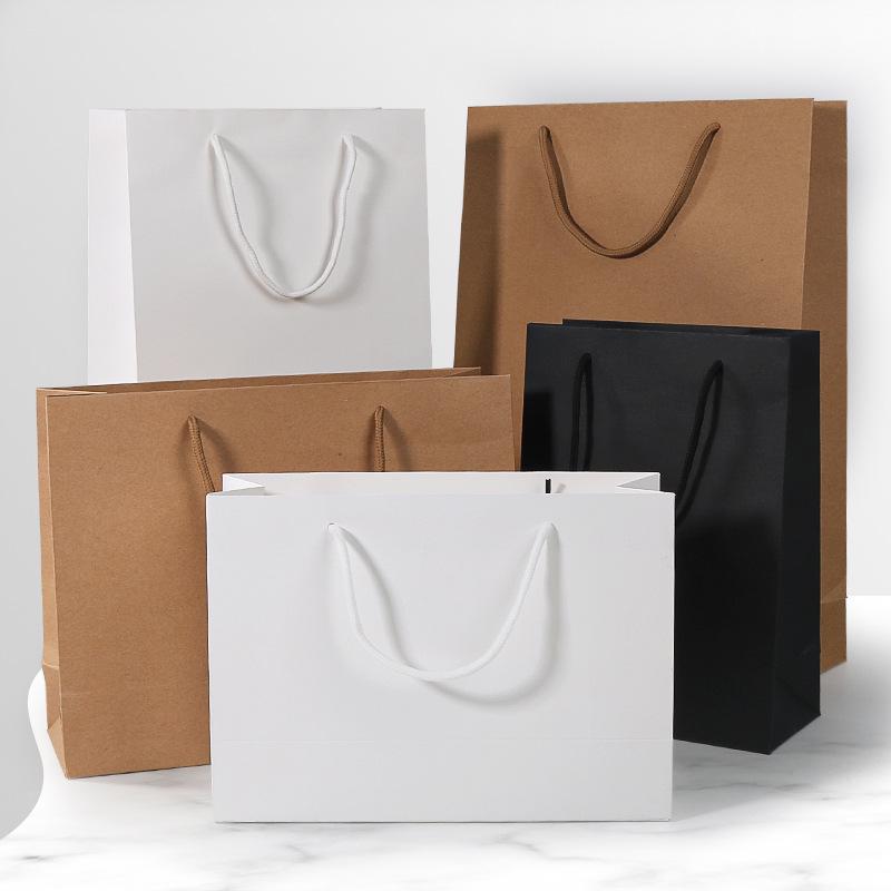 Kraft Paper Bag - Thickened White Card Tote for Clothing, Shoes, Gifts, and Custom Logos