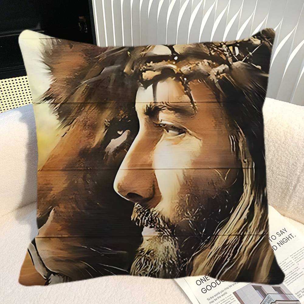 Christian Bible Jesus Christian Pillow Case Square Pillow Bedroom Sofa Leisure Comfort Cushion Car Home Decoration