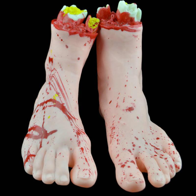 Halloween Bloody Props Fake Scary Severed Hand Broken Feet For Haunted House Halloween Zombie Party