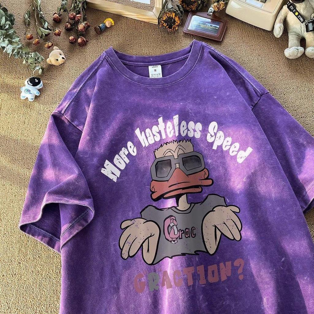 American Style Handsome Heavyweight Pure Cotton Short Sleeved T-shirt for Teenagers and Men Summer Ins Trendy Brand Street Loose Round Neck Top