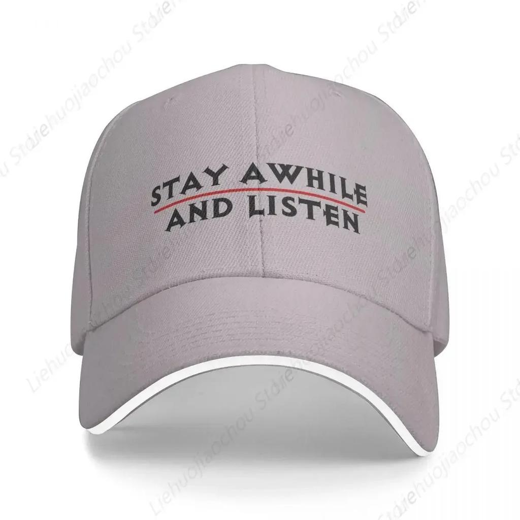 Stay Awhile and Listen Baseball Cap Sun Hat For Children Snap Back Hat WoUnisex Unisexs