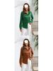 European & American Women's Long Sleeve Satin-Cotton Shirt - Solid Color, Spring & Autumn Bestseller