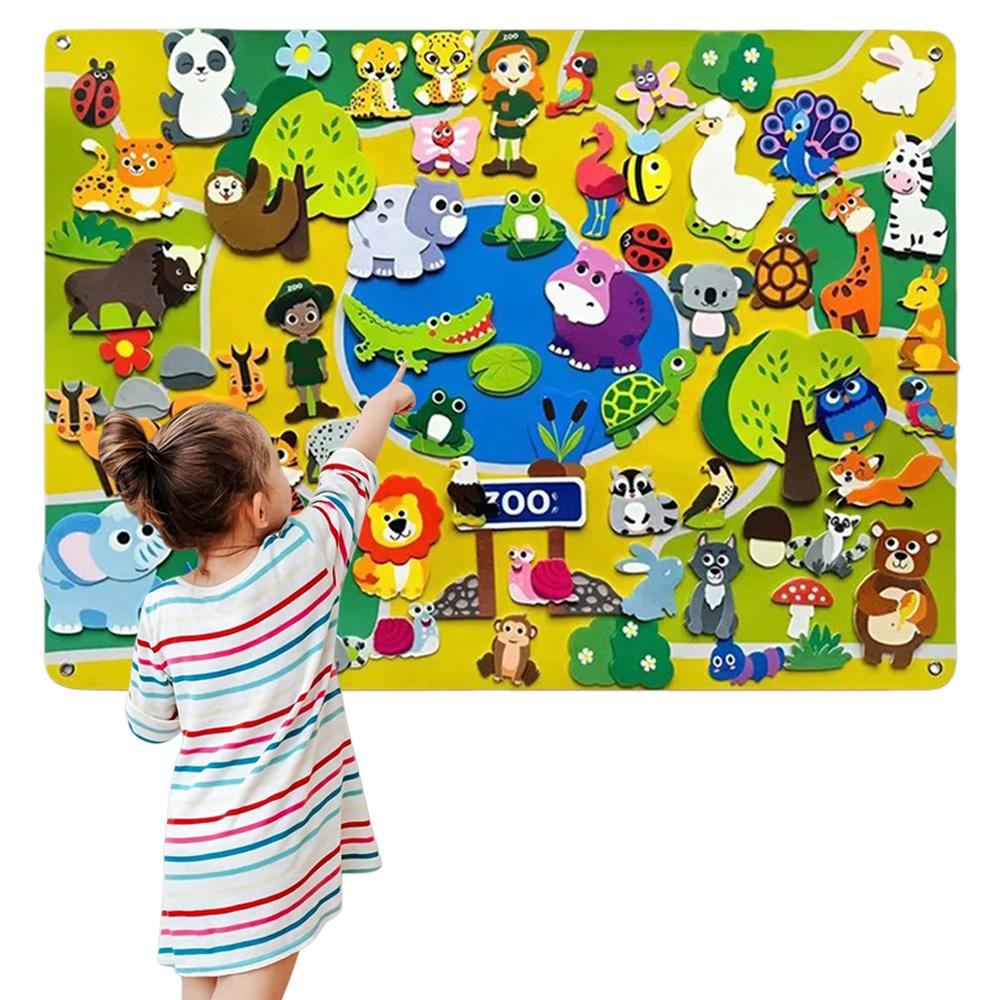 Felt Story Board Set Solar System Storytelling Interactive Play Kit with Hooks Planets Alien Galaxy Wall Hanging for Kids Gift