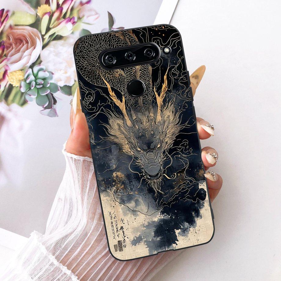 Für LG V40 V50s V35 ThinQ LG V8X ThinQ V30 2017 Handyhülle Weicher TPU-Stoßfänger Rückseite Coole Cartoon-Luxus-Schmetterlingsblume Funda