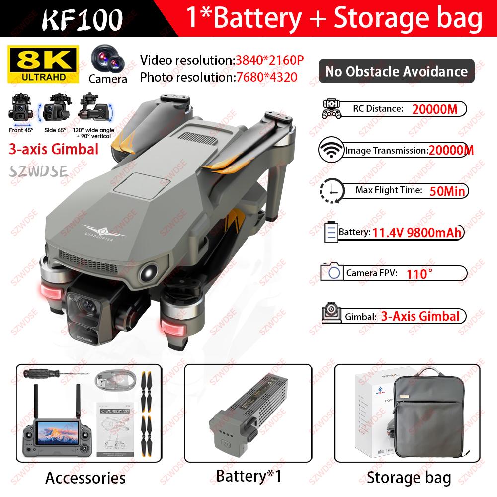 2025 NEW KF100/KF100 MAX GPS Drone With Screen 8K HD Camera 3-axis Gimbal Obstacle Avoidance Brushless Aerial Photography Drone