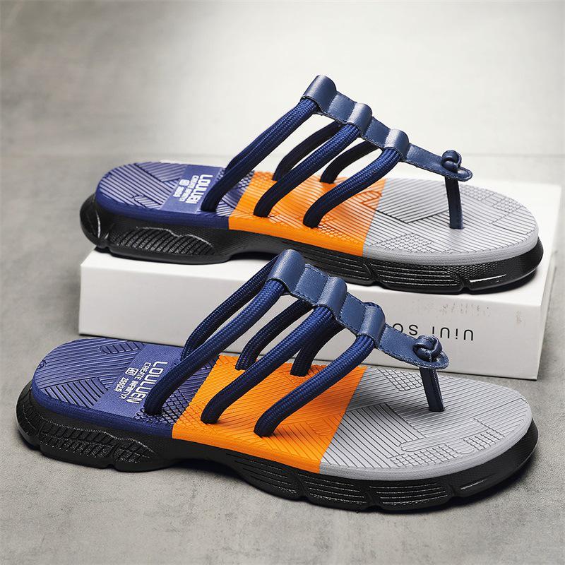 Men s 2026 Summer Non-Slip Trendy Flip-Flops Beach Sandals 44 темно-синий