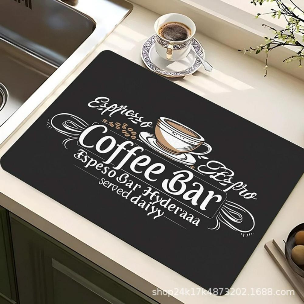 Kaffee Wasser Tasse Kieselgur Geschirr Matte Schnelltrocknend Rutschfest Abtropfmatte für Geschirr Arbeitsfläche Dekor Kaffeemaschine Geschirr Pad