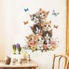 Cute Cat Flower Butterfly Wall Stickers for Home Decor, Bedroom Living Room Decoration