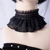 New Ruffled Edge Fake Collar Detachable Black White Cloak Scarf False Collar Women Girls