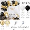Black White Balloons Arch Metal Gold Confetti Latex Ballon Garland Kit New Year Baby Shower Wedding Graduation Decoration Globos
