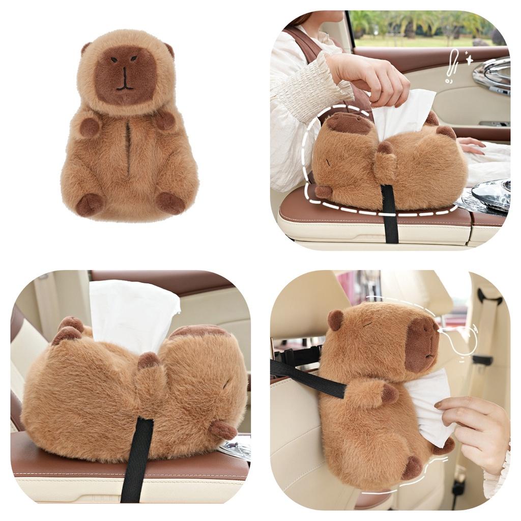Niedlicher Capybara Plüsch Auto Taschentuchbox Halter Weiches und flauschiges Design!