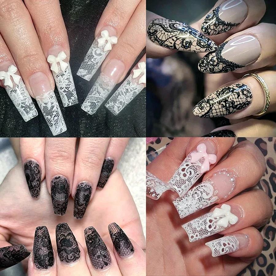 10 Rolls Lace Nail Transfer Foil Paper, Holographic Aurora  Starry Nail Art Stickers, Nail Foils Wraps for DIY Manicure