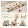 Kids Wooden Rail Train Toy Children Assembled Building Block Toy Newborns Early Educational Aid Toys Montessori Finger Fine Game