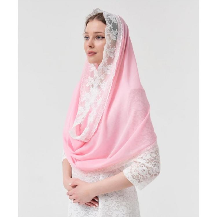 Skin Friendly Lace Headcover Communion Headcover Veil Religious Event Veil for Bridal Event, and Daily Fashion